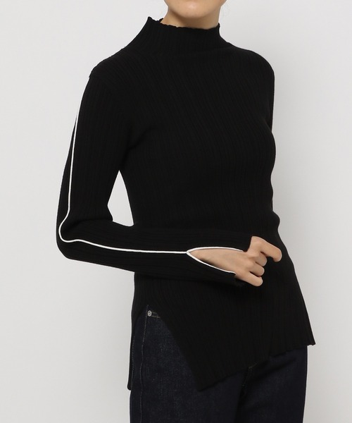 PAGEBOY(ページボーイ)の「バイカラーリブハイネックプルオーバー(ニット/セーター・レディース・オフホワイト/ブラック・FREE)」の7枚目の写真