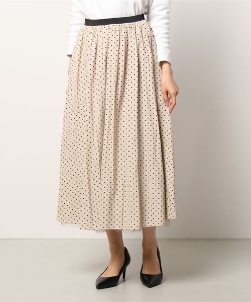 Te chichi(テチチ)の「ドット×チュールリバーシブルスカート(スカート・レディース・ブラック/ベージュ・フリ-)」の5枚目の写真