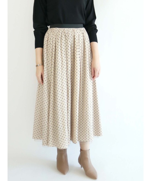 Te chichi(テチチ)の「ドット×チュールリバーシブルスカート(スカート・レディース・ブラック/ベージュ・フリ-)」の10枚目の写真