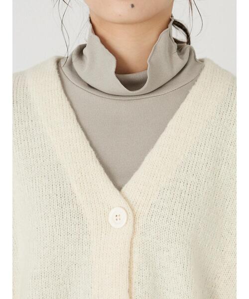 Green　Parks（グリーンパークス）の「・novem9 Vネックカーディガン＊（カーディガン/ボレロ・レディース・パープル/イエロー/グリーン/アイボリー・FREE）」の9枚目の写真