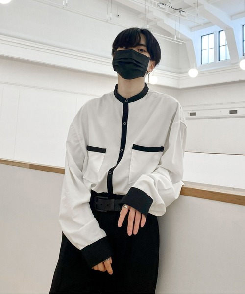 EDEL(エーデル)の「EDEL - モノトーンバンドカラーシャツ(シャツ/ブラウス・メンズ・ホワイト/ブラック・MEDIUM/LARGE)」の13枚目の写真