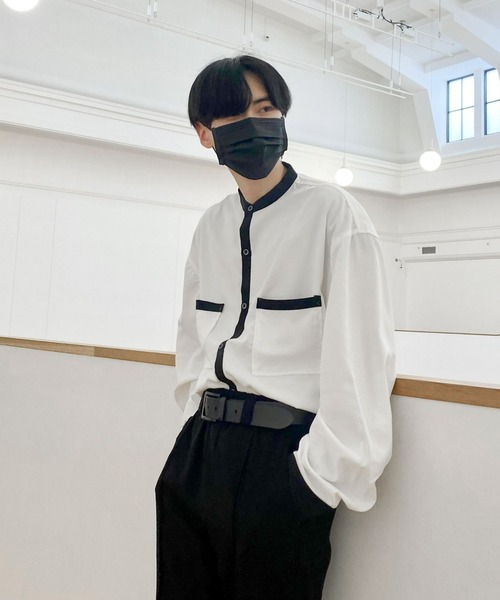 EDEL(エーデル)の「EDEL - モノトーンバンドカラーシャツ(シャツ/ブラウス・メンズ・ホワイト/ブラック・MEDIUM/LARGE)」の14枚目の写真