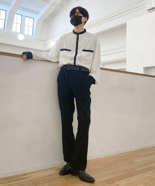 EDEL(エーデル)の「EDEL - モノトーンバンドカラーシャツ(シャツ/ブラウス・メンズ・ホワイト/ブラック・MEDIUM/LARGE)」の20枚目の写真