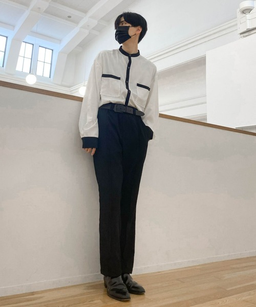 EDEL(エーデル)の「EDEL - モノトーンバンドカラーシャツ(シャツ/ブラウス・メンズ・ホワイト/ブラック・MEDIUM/LARGE)」の21枚目の写真