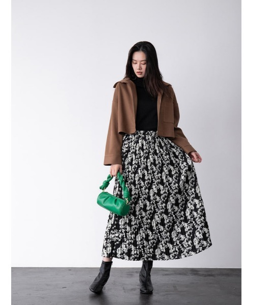 fifth（フィフス）の「ニュアンス柄消しプリーツスカート（スカート・レディース・ブラック/ブラウン・SMALL/MEDIUM）」の2枚目の写真