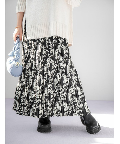 fifth（フィフス）の「ニュアンス柄消しプリーツスカート（スカート・レディース・ブラック/ブラウン・SMALL/MEDIUM）」の7枚目の写真