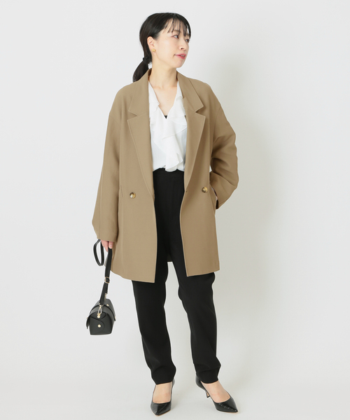 journal standard L'essage（ジャーナルスタンダードレサージュ）の「アセテートコットンリラクシージャケット◆（その他アウター・レディース・ベージュ/カーキ・FREE）」の3枚目の写真