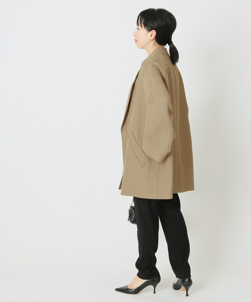 journal standard L'essage（ジャーナルスタンダードレサージュ）の「アセテートコットンリラクシージャケット◆（その他アウター・レディース・ベージュ/カーキ・FREE）」の4枚目の写真