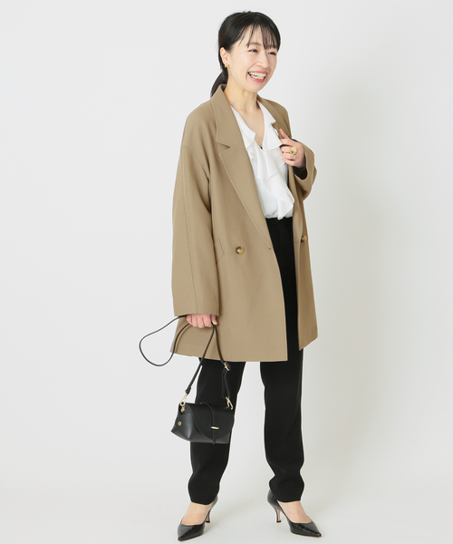 journal standard L'essage（ジャーナルスタンダードレサージュ）の「アセテートコットンリラクシージャケット◆（その他アウター・レディース・ベージュ/カーキ・FREE）」の7枚目の写真