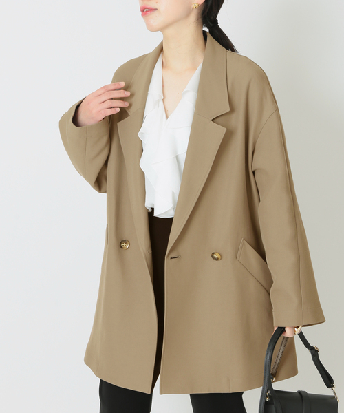 journal standard L'essage（ジャーナルスタンダードレサージュ）の「アセテートコットンリラクシージャケット◆（その他アウター・レディース・ベージュ/カーキ・FREE）」の8枚目の写真