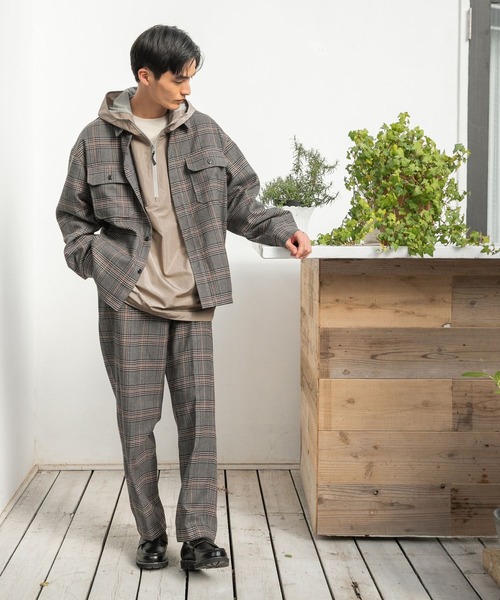 niko and…メンズ セットアップ ブルゾン&パンツ チェック柄 L niko and（ニコアンド）の「[セットアップ対応]ドライ