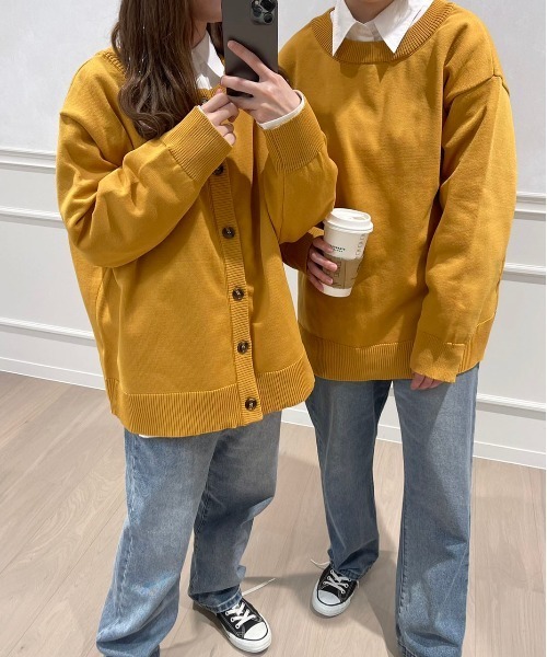 PairPair（ペアペア）の「スポンディッシュニットクルーカーデ(ユニセックス)（カーディガン/ボレロ・メンズ・イエロー/オレンジ/ライトグリーン/アイボリー/ブルー系その他・MEDIUM/LARGE）」の4枚目の写真