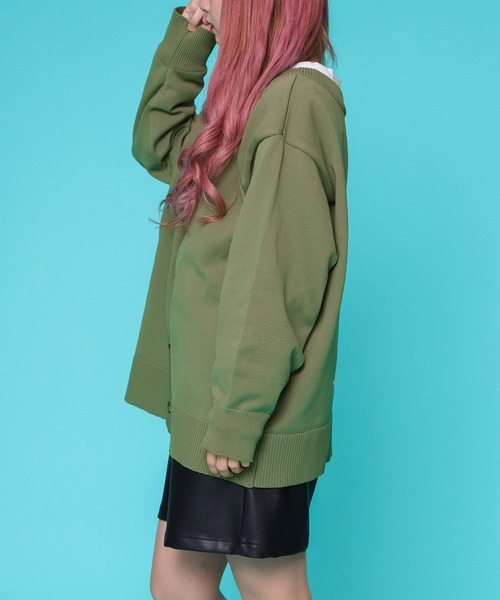 PairPair（ペアペア）の「スポンディッシュニットクルーカーデ(ユニセックス)（カーディガン/ボレロ・メンズ・イエロー/オレンジ/ライトグリーン/アイボリー/ブルー系その他・MEDIUM/LARGE）」の16枚目の写真