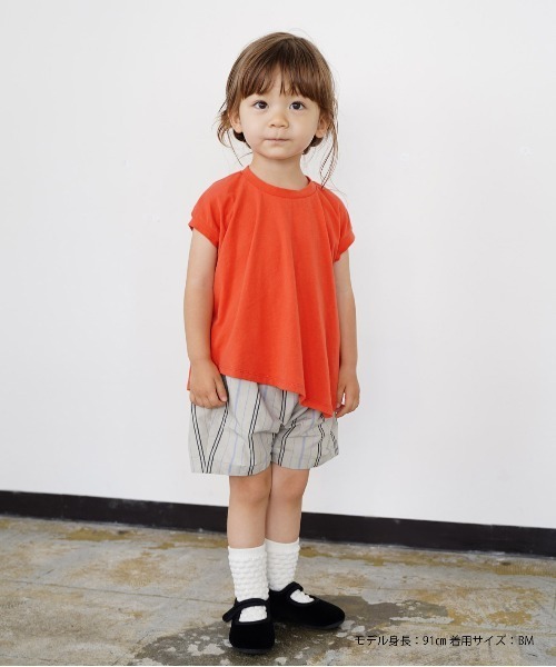 quoti use fith(クゥオティ ユース フィス)の「ベーシック天竺 ランダムフレア 半袖Tシャツ(Tシャツ/カットソー・キッズ・レッド/ホワイト/グレー・120/130/100/110/90/80)」の7枚目の写真