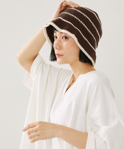 FREAK'S STORE（フリークスストア）の「ボーダーニットハット（ハット・レディース・ブラウン/オレンジ/グリーン/ブラック・ONE SIZE）」の21枚目の写真