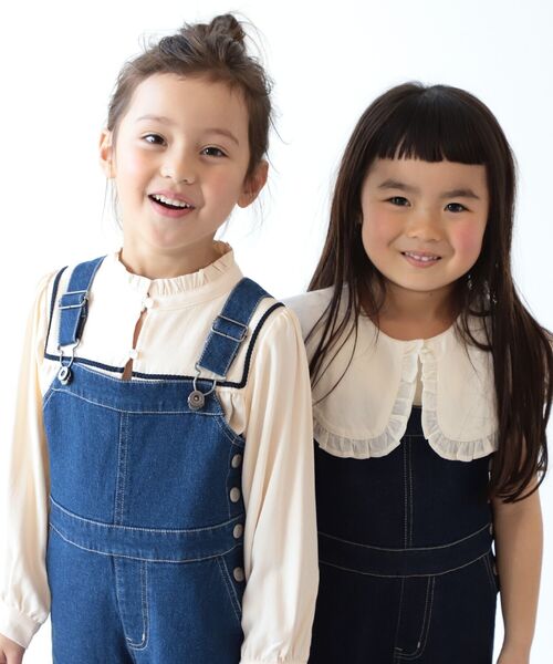 B:MING by BEAMS（ビーミングバイビームス）の「B:MING by BEAMS / デニム フレア サロペット（80~140cm）（つなぎ/オールインワン・キッズ・インディゴブルー/ライトブルー・80/120/90/140/100/130/110）」の13枚目の写真