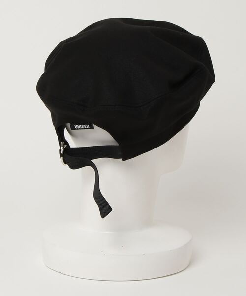 BASIC COTTON（ベーシックコットン）の「韓国ブランド BASIC COTTON ベーシックコットン COTTON BERET コットンベレー  ロゴベレー（ハンチング/ベレー帽・メンズ・ブラック・ONE SIZE）」の5枚目の写真