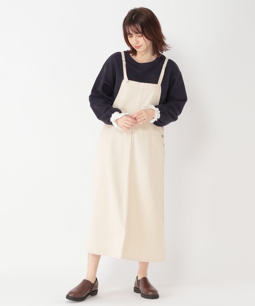 studio CLIP(スタディオクリップ)の「袖口布帛裏毛プルオーバー(Tシャツ/カットソー・レディース・ベージュ/ネイビー/アイボリー・FREE)」の8枚目の写真