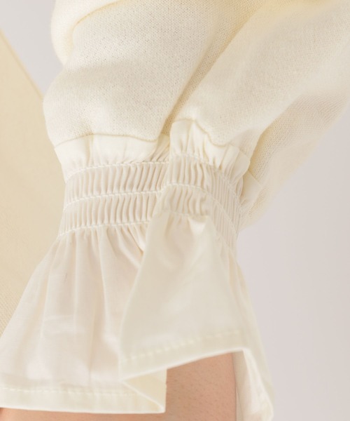 studio CLIP(スタディオクリップ)の「袖口布帛裏毛プルオーバー(Tシャツ/カットソー・レディース・ベージュ/ネイビー/アイボリー・FREE)」の17枚目の写真