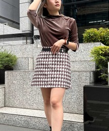 ロンドンガール❗️【アメリカ古着】超美品！千鳥柄チェックタイト白黒スカートウール ロンドンガール❗️【アメリカ古着】超美品！千鳥柄チェック