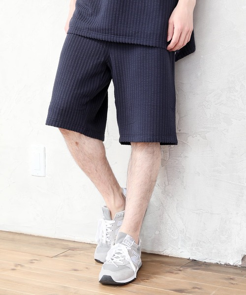 TopIsm（トップイズム）の「3点セット シアサッカー ポケット付カットソーとショーツとタンクトップのセットアップ（セットアップ・メンズ・ホワイト/ブラック/ベージュ/ネイビー・M/L）」の19枚目の写真