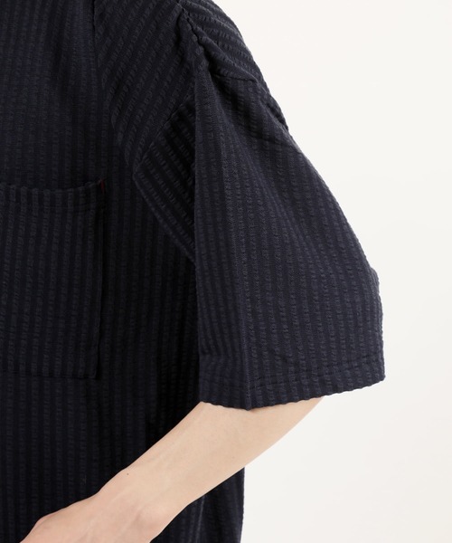 TopIsm（トップイズム）の「3点セット シアサッカー ポケット付カットソーとショーツとタンクトップのセットアップ（セットアップ・メンズ・ホワイト/ブラック/ベージュ/ネイビー・M/L）」の21枚目の写真