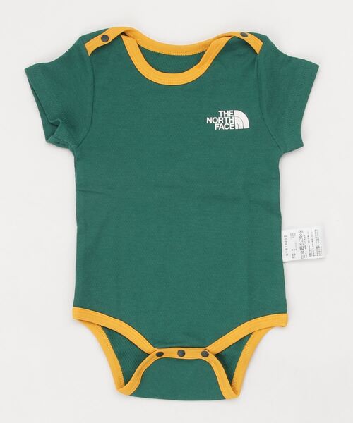 THE NORTH FACE(ザノースフェイス)の「ザ ノース フェイス THE NORTH FACE B S/S Rompers 2P Bib(ベビーショートスリーブロンパース2Pビブ)(ロンパース・キッズ・ホワイト/ダークパープル/グリーン・70cm/80cm)」の4枚目の写真