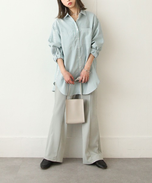 Chillfar(チルファー)の「センターシームフレアパンツ(スラックス・レディース・ブラック/ベージュ/ミント・MEDIUM/LARGE)」の13枚目の写真