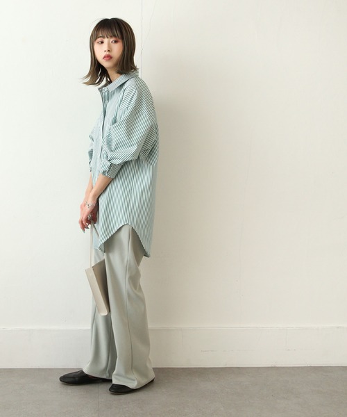Chillfar(チルファー)の「センターシームフレアパンツ(スラックス・レディース・ブラック/ベージュ/ミント・MEDIUM/LARGE)」の21枚目の写真