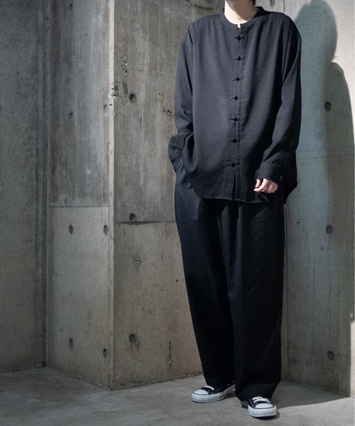 JOHN'S CLOSET(ジョンズクローゼット)の「【i】ポリ梨地チャイナシャツ(シャツ/ブラウス・メンズ・ベージュ/ブラック/グリーン/オフホワイト・LARGE/MEDIUM)」の13枚目の写真
