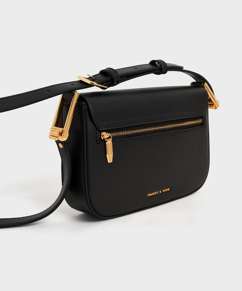 Koa コア スクエアプッシュロックショルダーバッグ（Blue） CHARLES & KEITH（チャールズ & キース）の「Koa コア スクエア