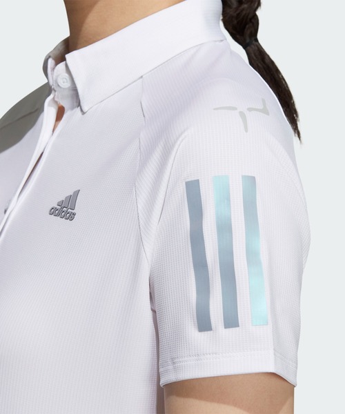 adidas ポロシャツ ポロ スリーストライプス 半袖モックネック