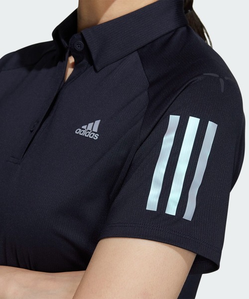 スリーストライプス半袖ストレッチシャツadidasGolf アディダスゴルフ セール】スリーストライプス 半袖ストレッチボタンダウンシャツ