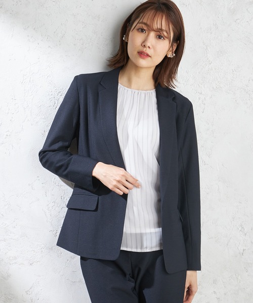 A/C DESIGN BY ALPHA CUBIC(エーシーデザインバイアルファキュービック)の「ストライプシフォンTブラウス(Tシャツ/カットソー・レディース・ベージュ/ラベンダー/グリーン・M/L/LL)」の12枚目の写真