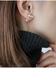 Meach. | 【Meach.】K18 ・３連パールピアス/パールキャッチ(ピアス（両耳用）)