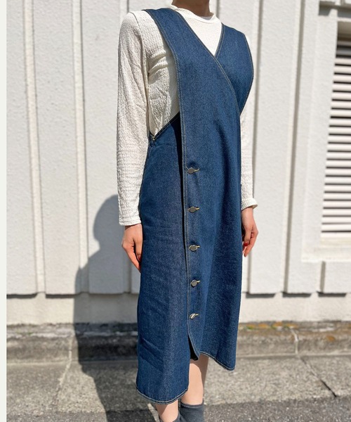 Jewelobe（ジュエローブ）の「2wayデニムジャンスカ（ジャンパースカート・レディース・インディゴブルー・FREE）」の4枚目の写真