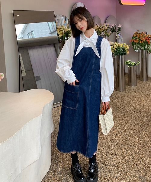 Jewelobe（ジュエローブ）の「2wayデニムジャンスカ（ジャンパースカート・レディース・インディゴブルー・FREE）」の10枚目の写真