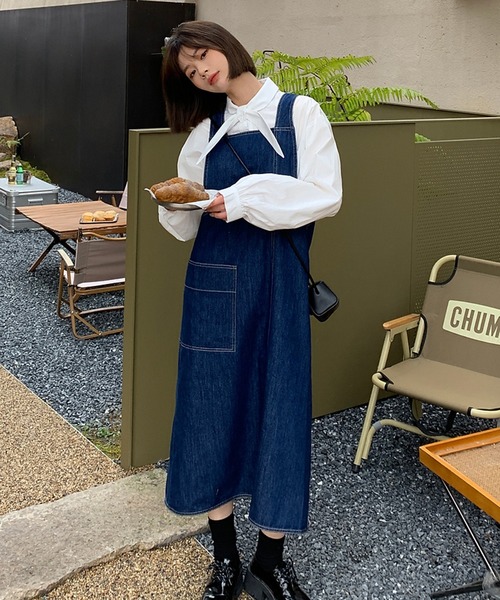 Jewelobe（ジュエローブ）の「2wayデニムジャンスカ（ジャンパースカート・レディース・インディゴブルー・FREE）」の12枚目の写真
