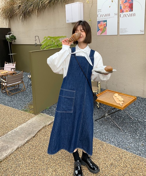 Jewelobe（ジュエローブ）の「2wayデニムジャンスカ（ジャンパースカート・レディース・インディゴブルー・FREE）」の15枚目の写真