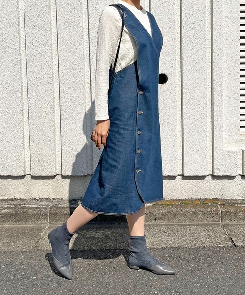 Jewelobe（ジュエローブ）の「2wayデニムジャンスカ（ジャンパースカート・レディース・インディゴブルー・FREE）」の20枚目の写真