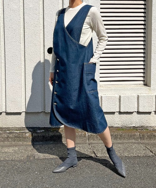 Jewelobe（ジュエローブ）の「2wayデニムジャンスカ（ジャンパースカート・レディース・インディゴブルー・FREE）」の21枚目の写真
