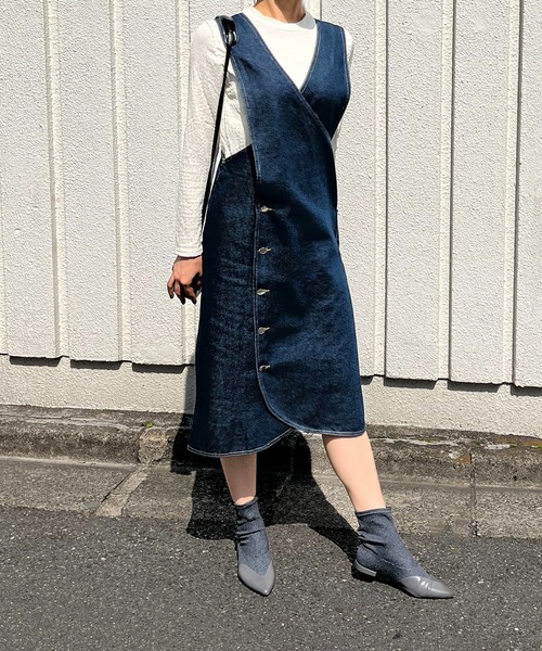 Jewelobe（ジュエローブ）の「2wayデニムジャンスカ（ジャンパースカート・レディース・インディゴブルー・FREE）」の22枚目の写真