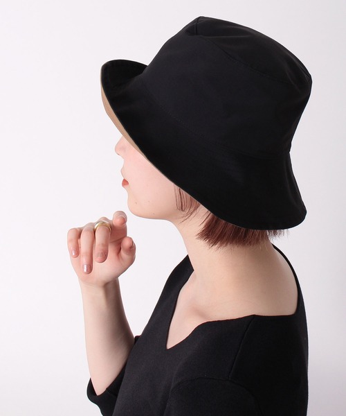 Jines(ジネス)の「ATELIER BRUGGE・Pack ポケッタブル・リバーシブルハット(ハット・レディース・ベージュ/ブラック・FREE)」の1枚目の写真