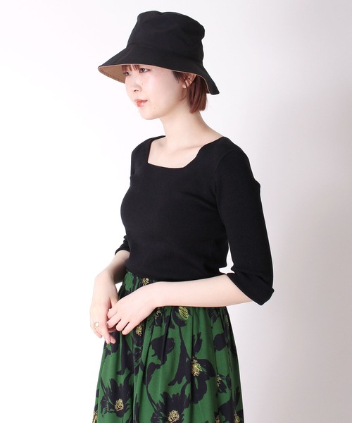 Jines(ジネス)の「ATELIER BRUGGE・Pack ポケッタブル・リバーシブルハット(ハット・レディース・ベージュ/ブラック・FREE)」の3枚目の写真