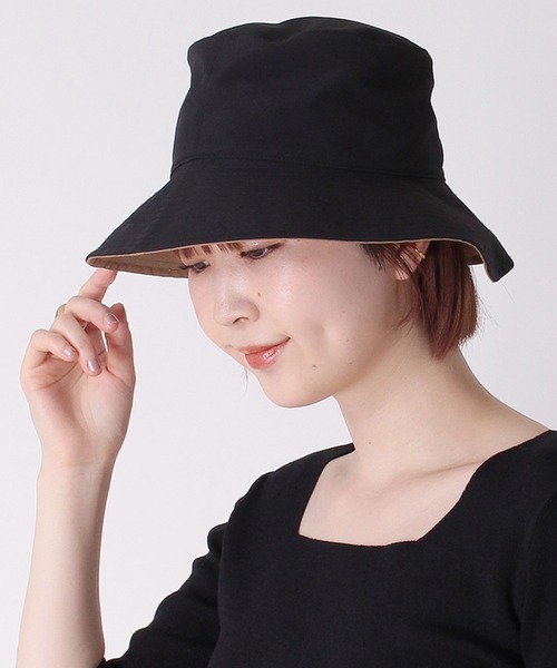 Jines(ジネス)の「ATELIER BRUGGE・Pack ポケッタブル・リバーシブルハット(ハット・レディース・ベージュ/ブラック・FREE)」の5枚目の写真