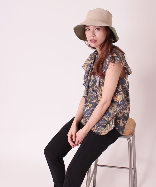 Jines(ジネス)の「ATELIER BRUGGE・Pack ポケッタブル・リバーシブルハット(ハット・レディース・ベージュ/ブラック・FREE)」の17枚目の写真