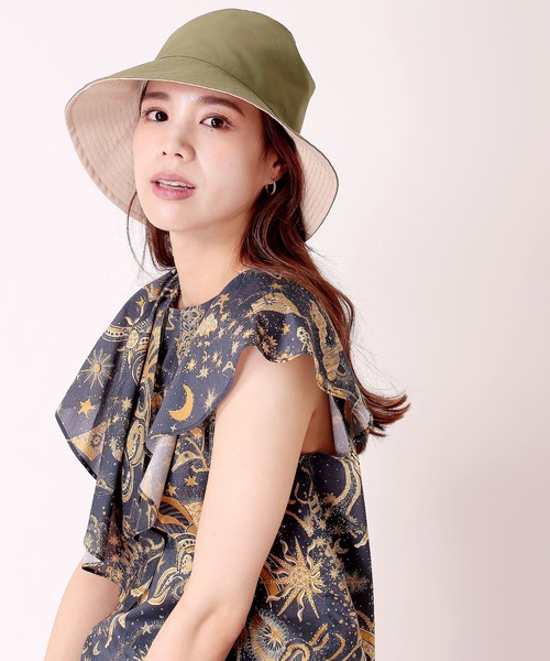 Jines(ジネス)の「ATELIER BRUGGE・Pack ポケッタブル・リバーシブルハット(ハット・レディース・ベージュ/ブラック・FREE)」の21枚目の写真