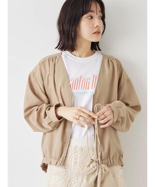 Green　Parks（グリーンパークス）の「Vネックブルゾン（ブルゾン・レディース・チャコールグレー/ベージュ/カーキ・FREE）」の19枚目の写真