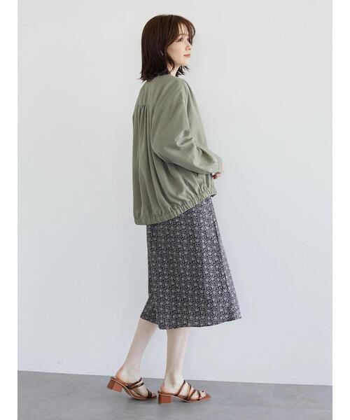 Green　Parks（グリーンパークス）の「Vネックブルゾン（ブルゾン・レディース・チャコールグレー/ベージュ/カーキ・FREE）」の6枚目の写真