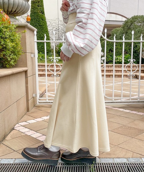 PairPair（ペアペア）の「ハイウエストマーメイドスカート（スカート・レディース・ブラック/アイボリー/オートミール・フリー）」の6枚目の写真